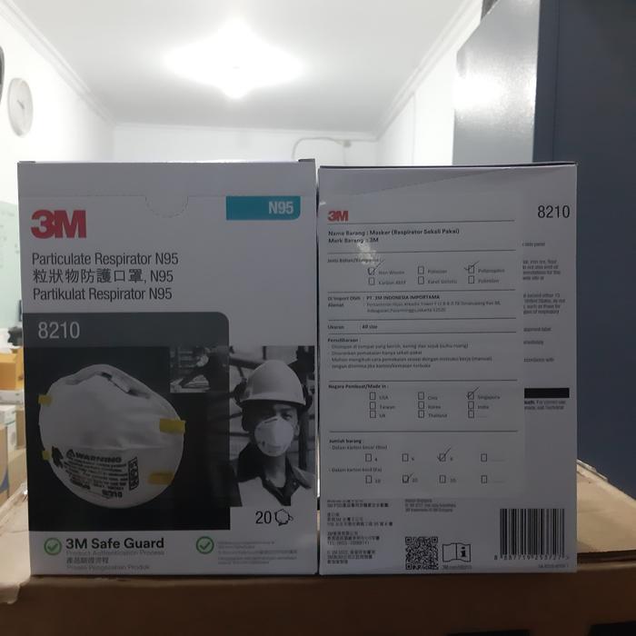 Terbaru Masker N95 3M 8210 / Respirator Partikulat 3M 8210, N95