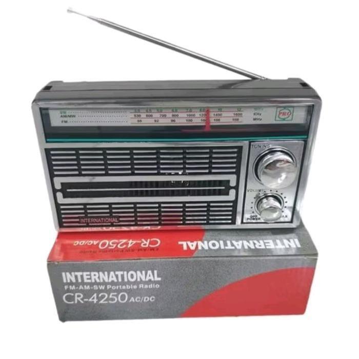 Terlaris COD International Radio National F-4250 AC DC Original FM AM SW Portabel dengan Baterai