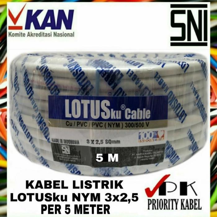 Kabel Lotusku Nym 3X2,5 3X2.5 Per 5 Meter Terbaru 