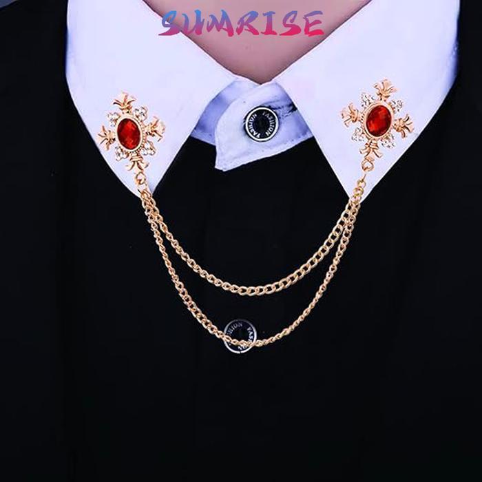 Pin Bros Kerah Kemeja Rantai Rumbai Lapel Pin Bros Jas Rantai Pin Kerah Kemeja