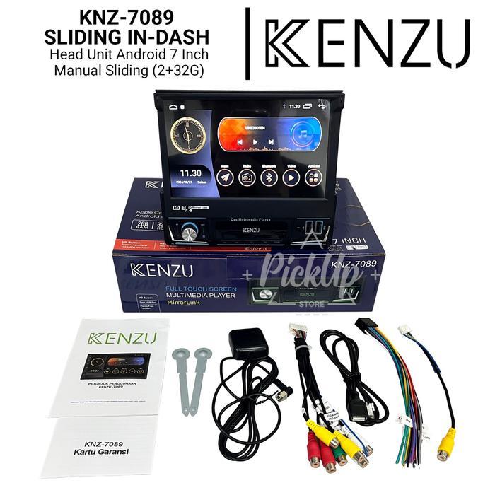 Head Unit Android Single Din Kenzu-7089 Sliding Indash Diskon 80%