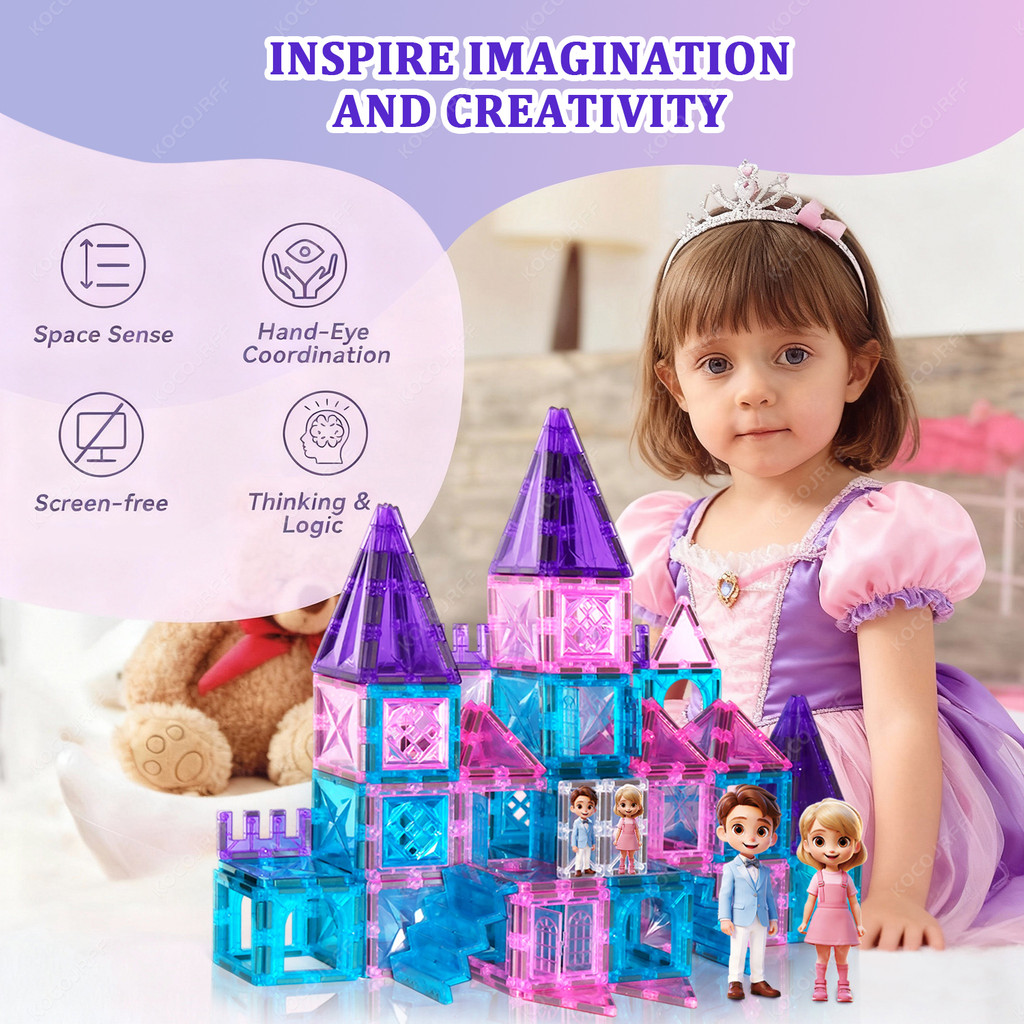 Boys and Girls Magneti Tiles Toy, hildren's Magneti Building astle Magneti Tiles, thday and Holiday