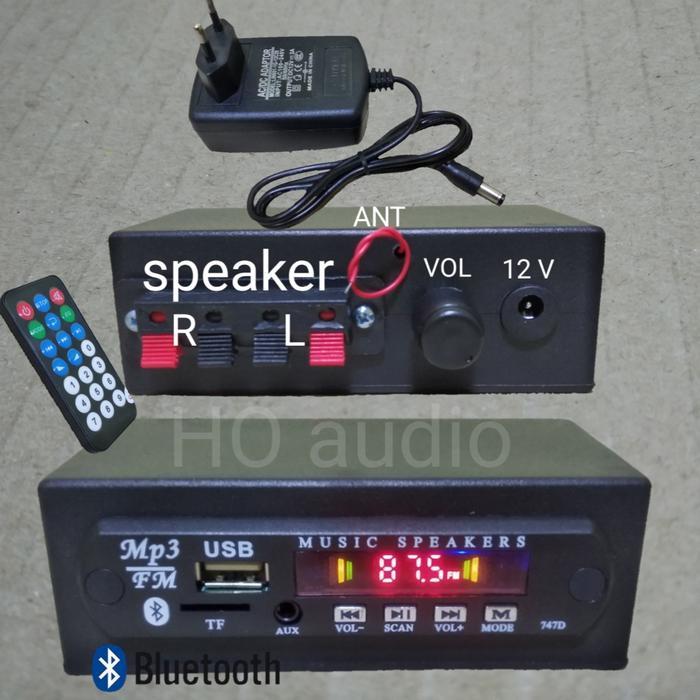 Amplifier Mini Mp3 Bluetooth Fm Usb Ampli Rakitan Plus Adaptor 12 Volt