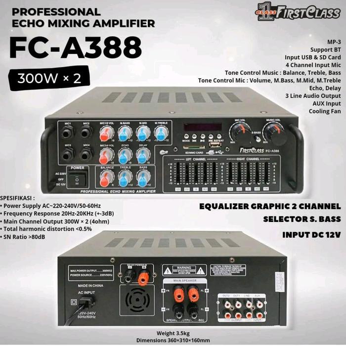 AMPLIFIER FIRSTCLASS MURAH / MINI AMPLIFIER FIRSTCLASS FC A388 / FCA 388 / FC-A388 BLUETOOTH
