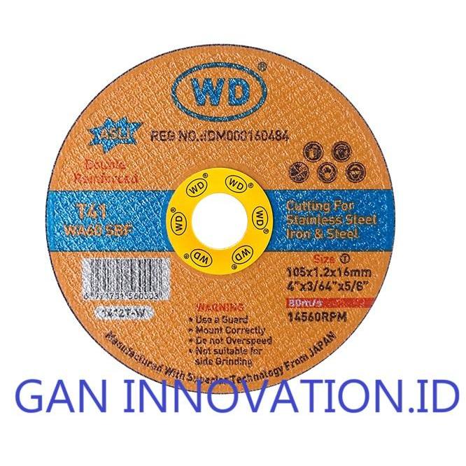 Batu Gurinda Potong WD 4" Mata Gerinda Potong WD 4 inchi Cutting Wheel WD 4 inch WD Potong 4"
