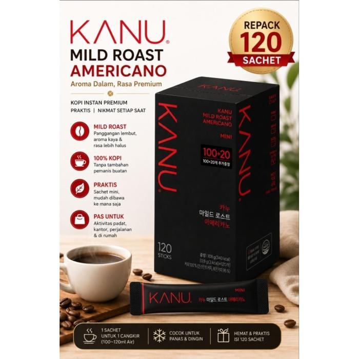 Promo [Repack 120 Sachet] Maxim Kanu Mini Mild/Dark Americano Coffee Kopi Korea
