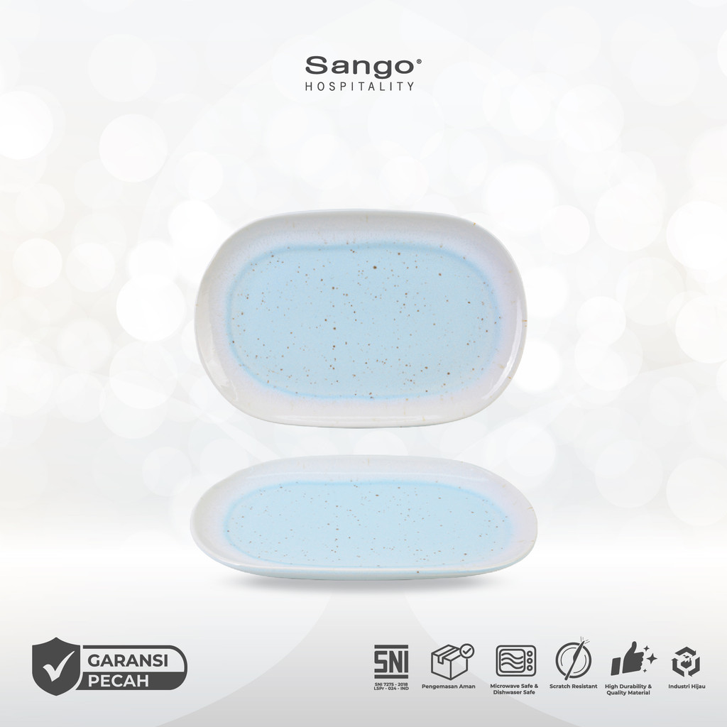 Sango Ora Coastal Blue Piring Saji/Platter Kecil Small Platter Keramik Hotel Restoran Cafe