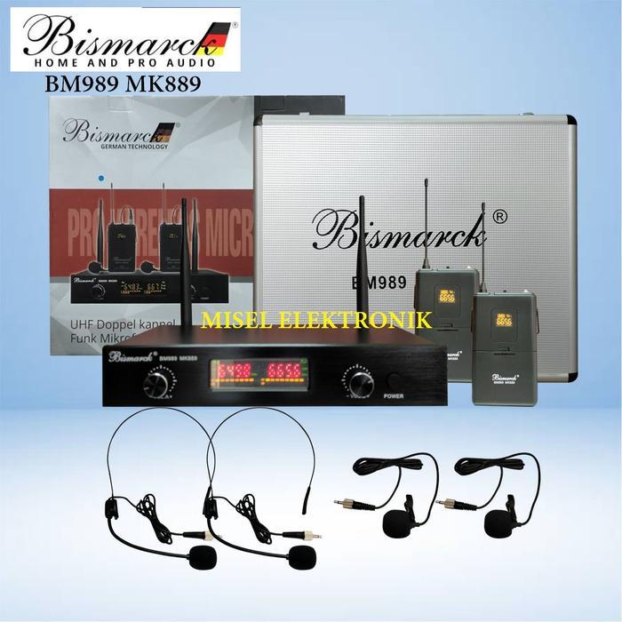Terlaris Mic Wireless Clip on Jepit Bismarck BM989 MK889 wireless microphone
