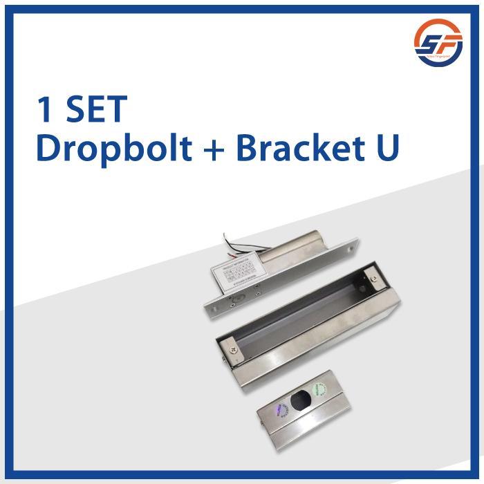 Kualitas Terbaik Dropbolt Satu Set / Drop Bolt Pintu Kaca Frameless + Bracket U