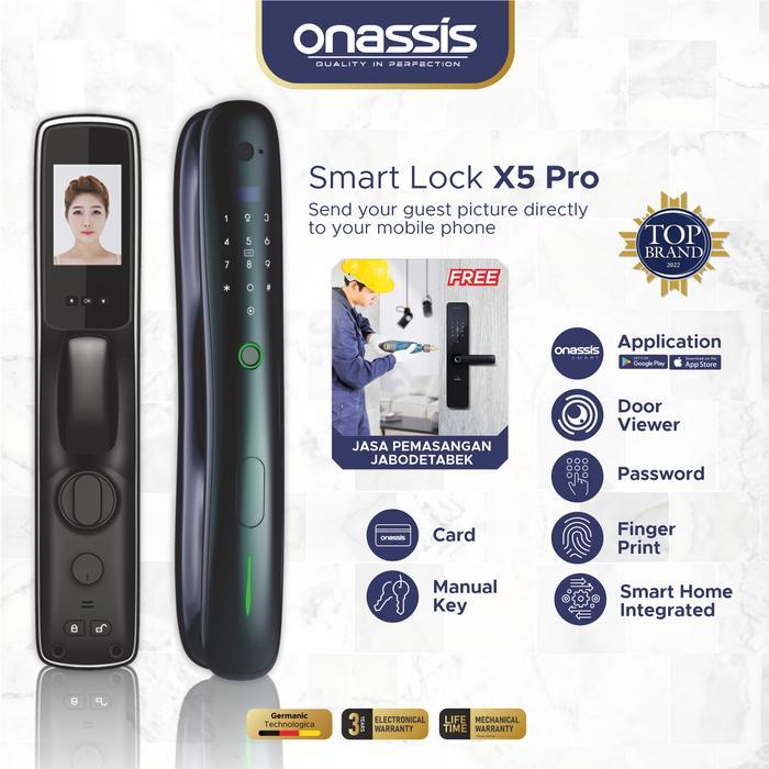 Onassis X5 Pro Smart Door Lock Fingerprint Hd Camera 5 Unlock
