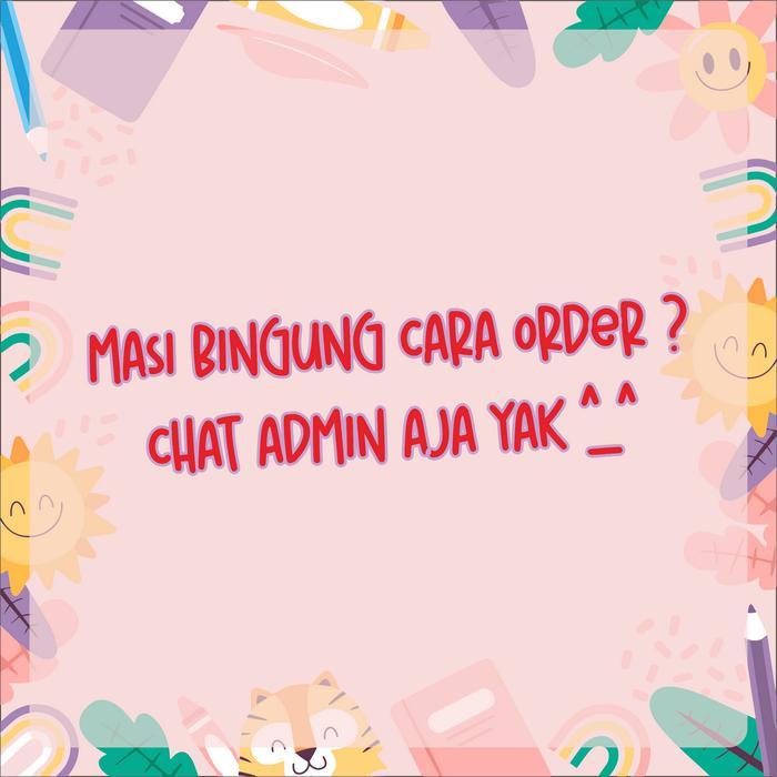 READY Stiker Paket Lengkap Stiker ATK Sekolah Peralatan Makan Anak dan Peralatan sekolah dan Plat