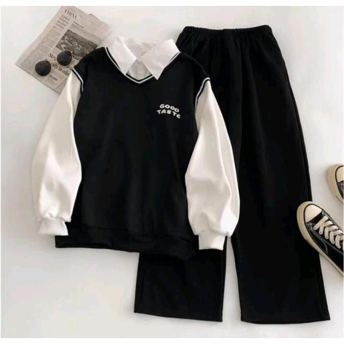 Star GoodTaste Campus Set #3 Sweater School Preppy + Celana Panjang Lounge (1 Set)