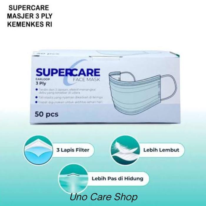 READY Masker Medis Supercare 3 PLY / Supercare Surgical Face Mask Earloop jah