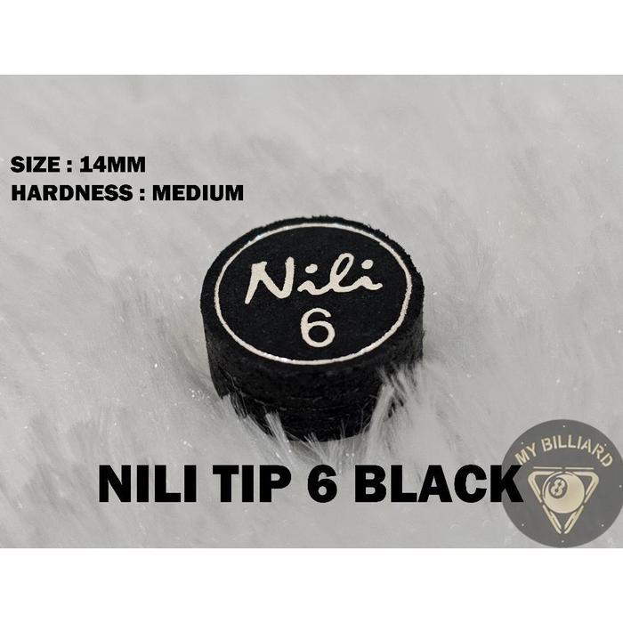 Zabymall- Berkualitas Nili Cue Tip Master Tip Billiard Nili Black - 14 Mm Medium Laminated - Cue Tip