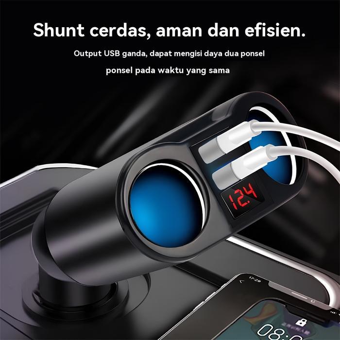 Promo Usb Car Cigarette Lighter Charger Pd Qc3.0 Fast Charging Dual Usb With Digital Display Adapter