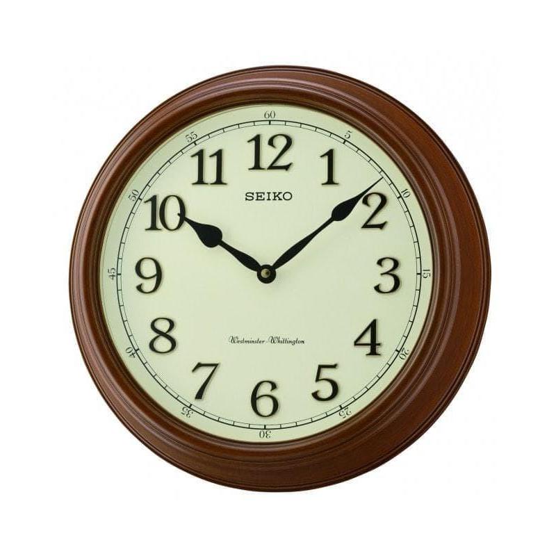 Jam Dinding Motif Kayu Seiko QXD214B Original Dual Chime Bestseller qxd214 bahan Plastik fiber