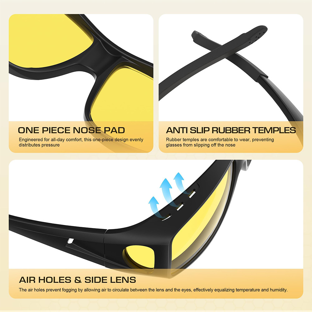 CRIXALIS Polarized Fion Sunes Men Night Vision For Driving AT Night Women Men Antireflective UV400