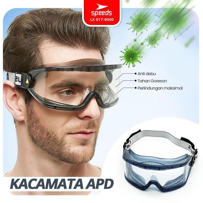 SAFETY [Produk Spesial] Speeds Kacamata Safety Anti Virus Kacamata APD Anti Debu Tahan Goresan