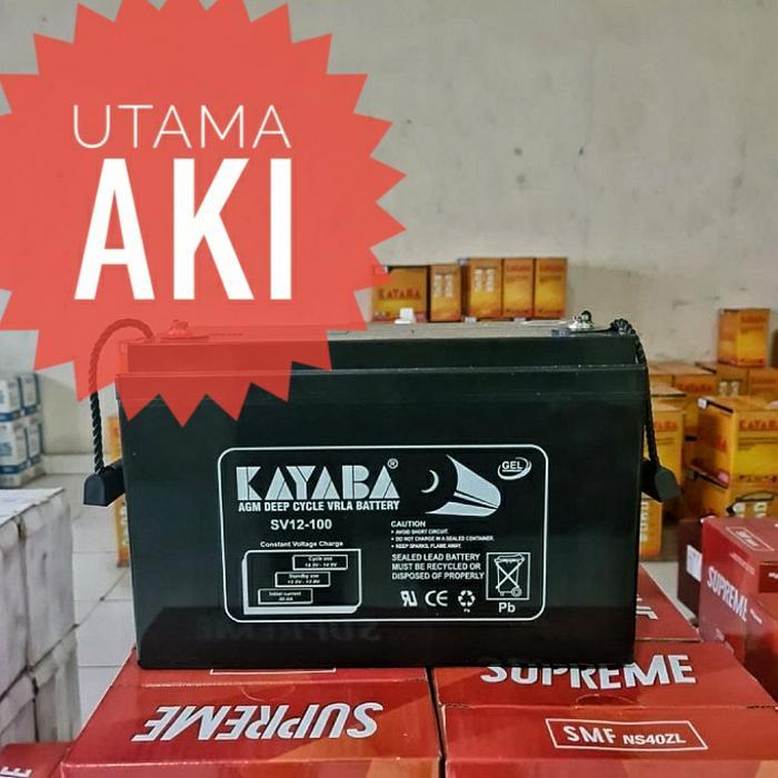 AKI UPS KAYABA DEEP CYCLE VRLA BATTERY SV 12-100 12V 100AH SOLAR CELL