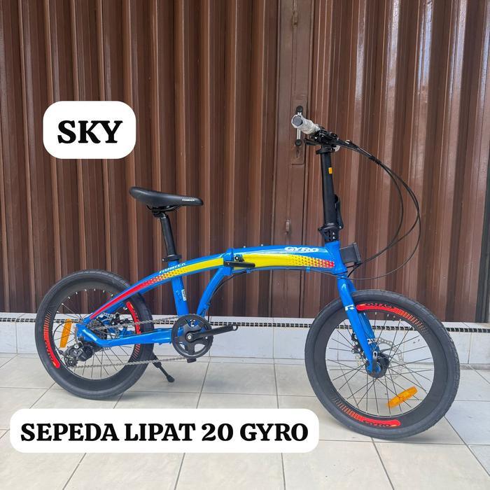 gosend.Sepeda Lipat 20 GYRO Alumunium - Sky
