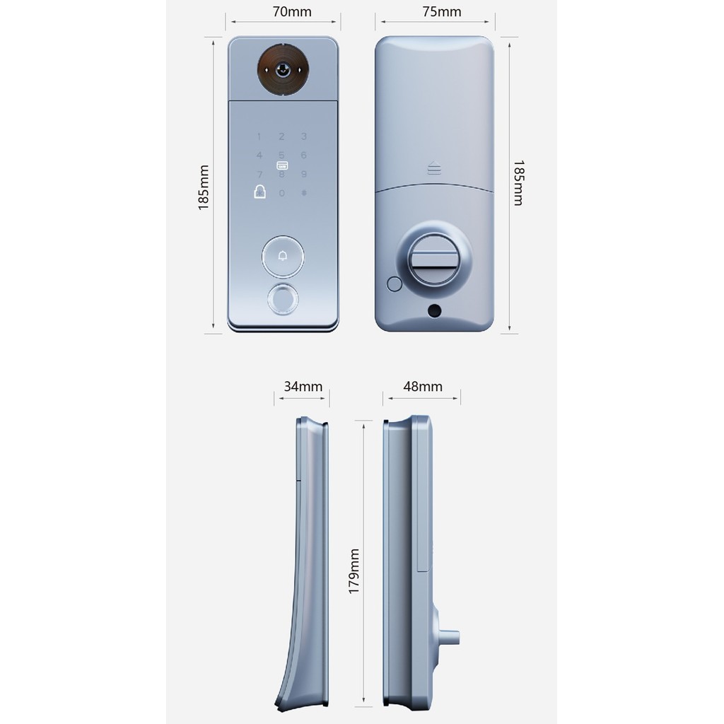 Deadbolt Tuya Fingerprint Unlock Camera Biometric TUYA WIFI Smart Lock Builtin Doorbell Activate
