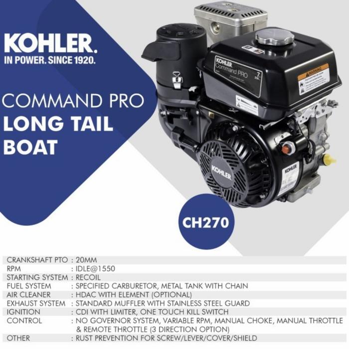 Engine Kohler CH 270 LTB Mesin Penggerak Bensin Serbaguna Kapal Laut