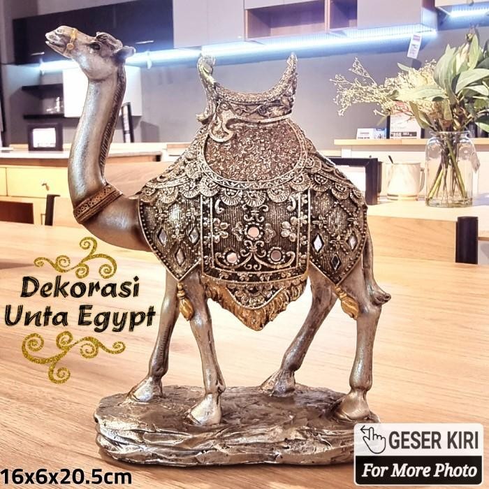 Ready Miniatur Dekorasi Unta Egypt Patung Onta Emas Egypt Bling Gold Camel
