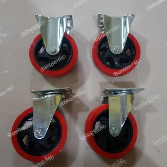 Roda Trolli PU 5 inch 1 set beban 420 kg