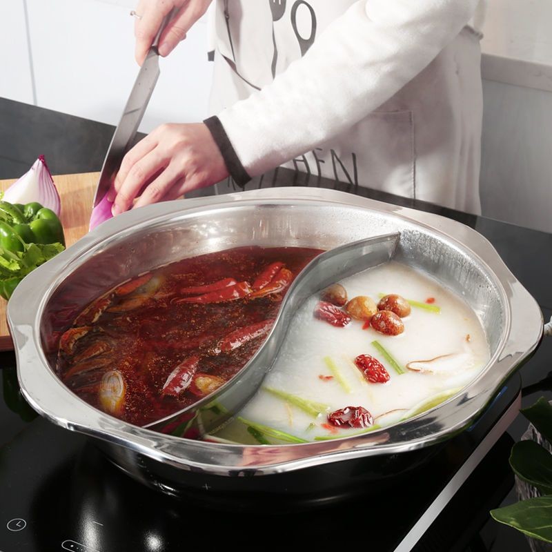 double taste soup stainless steel fondue pot soup pot dutch oven