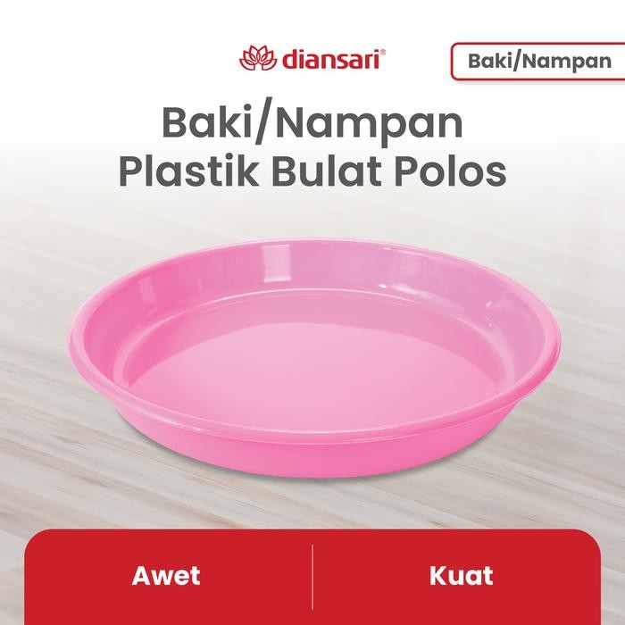 (Good) DIANSARI - Baki/Nampan Plastik Cantik Bulat Polos