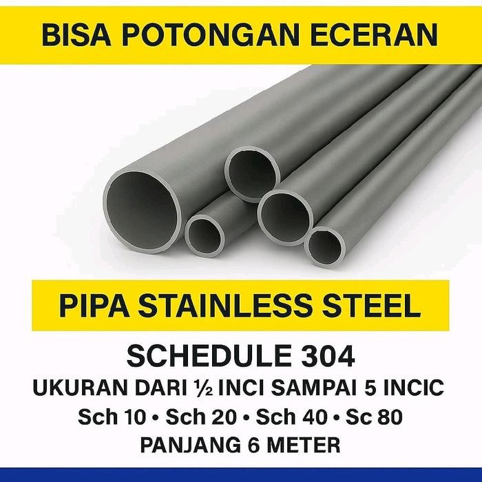 Pipa Schedule 3" Inch Stainless Sch 10 Od 89 Mm Tebal 3 Mm (304)