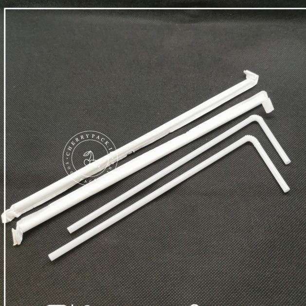 SEDOTAN PLASTIK PUTIH TEKUK KECIL / SEDOTAN BUNGKUS STERIL isi 500pcs