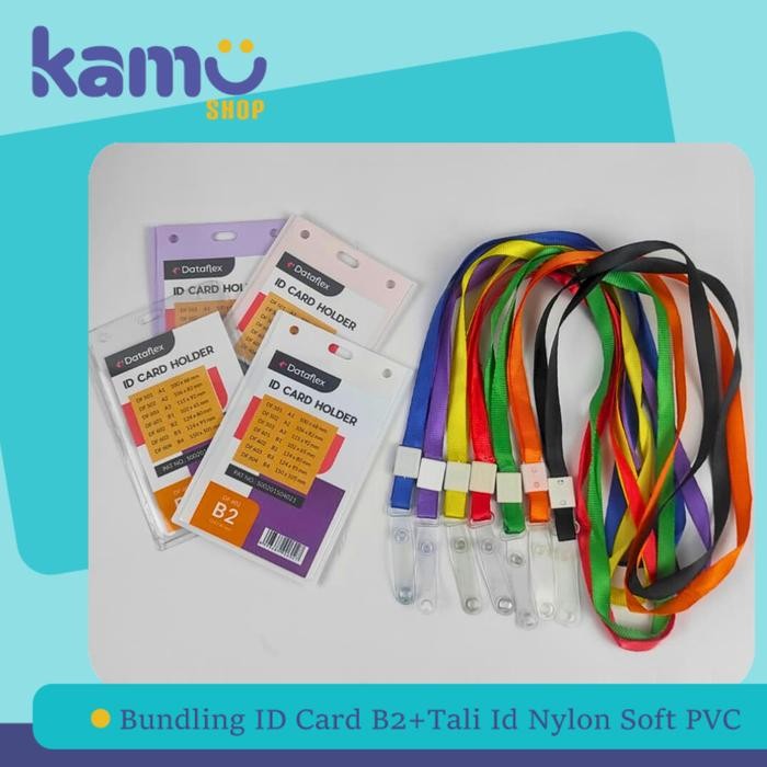SALE Bundling ID Card B2 + Tali ID Card Nylon Soft PVC-NYLKSFP [2 Pasang]