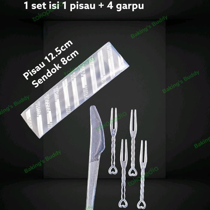 Pisau garpu plastik set