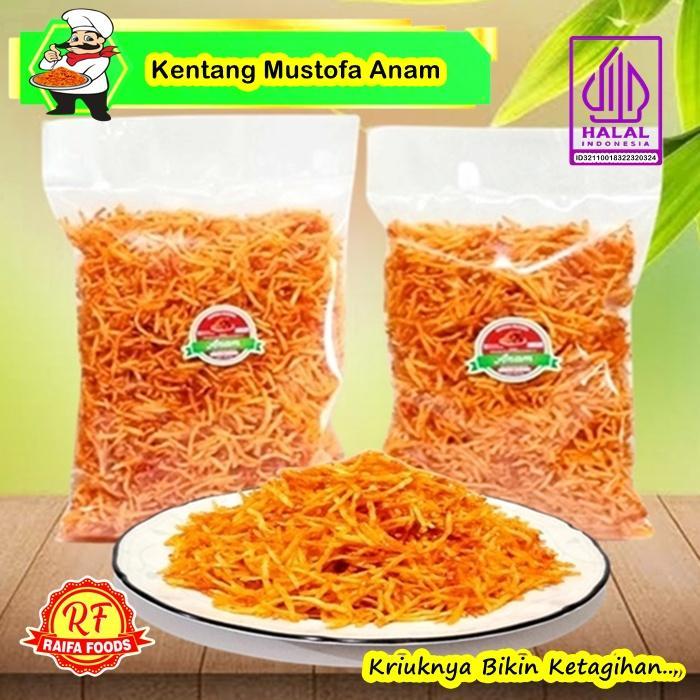 Ready Kentang Mustofa Pedas Manis Original Teri Kacang 1Kg - Keripik Kentang Dieng Kering Crispy