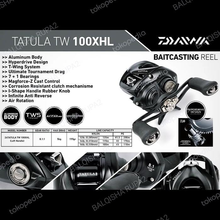 Daiwa Tatula TW 100XHL JDM - Garansi Resmi - Pilih Model Tahun Best Quality