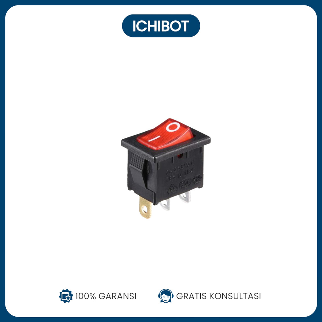 KCD1 Rocker Switch Berlampu — 3 Pin, 2 Kecepatan (Power Button)