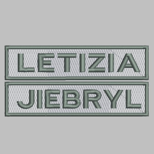DD-251 PATCH BORDIR LETIZIA CUSTOM NAMA LOGO EMBROIDERY