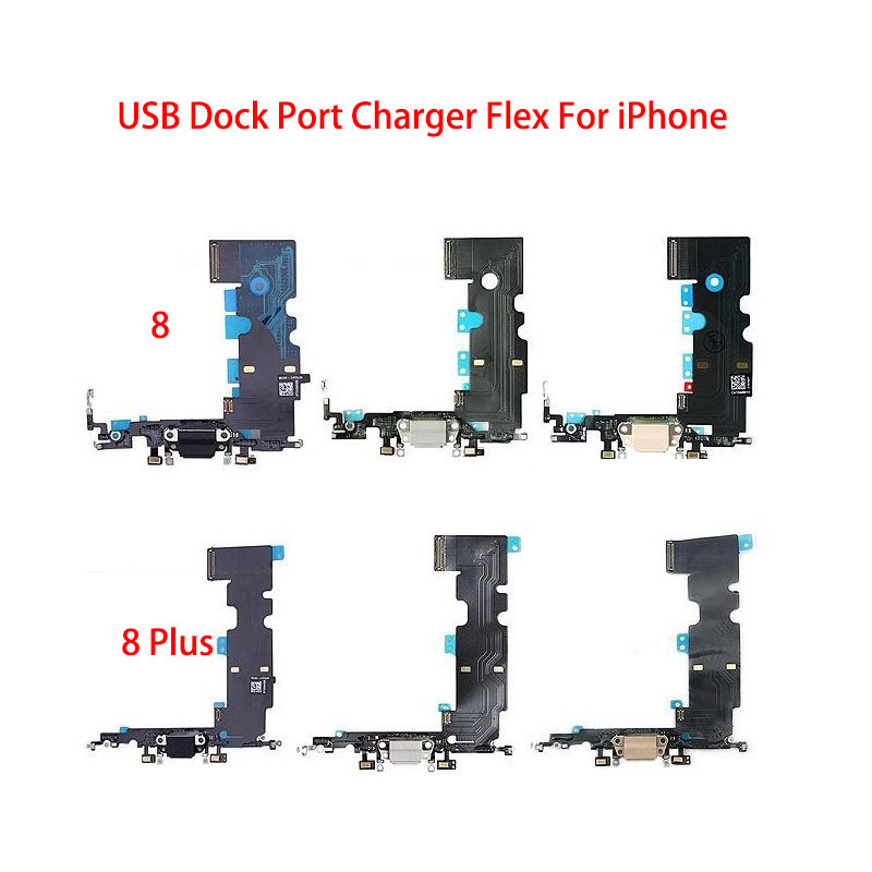 Charging Flex Cable For Iphone 8 8Plus Usb Dock Connector Charger Port Replacement Parts