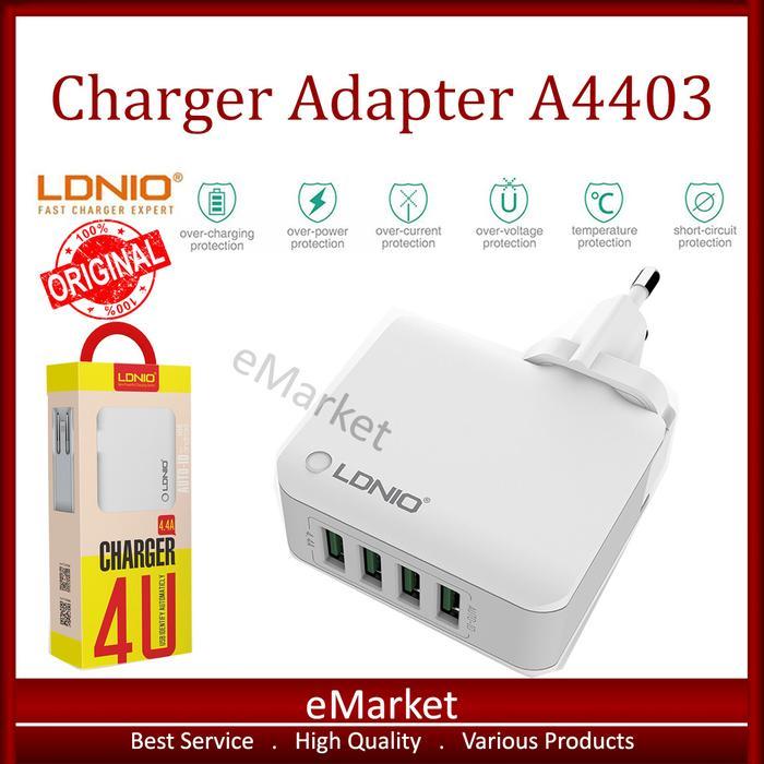 Charger Adapter Ldnio A4403 Original / Kepala Charger Travel Usb Port