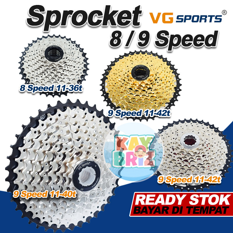 Sprocket 8 9 10 Speed 11 36t / 40t / 42t VG Sports sproket slop gir belakang sepeda lipat mtb minion