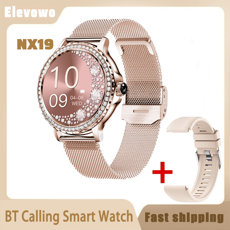 New NX19 Smart Watch for Women BT Call 1.3" IPS Screen Heart Rate Sleep Monitor Diamond Smartwatch f
