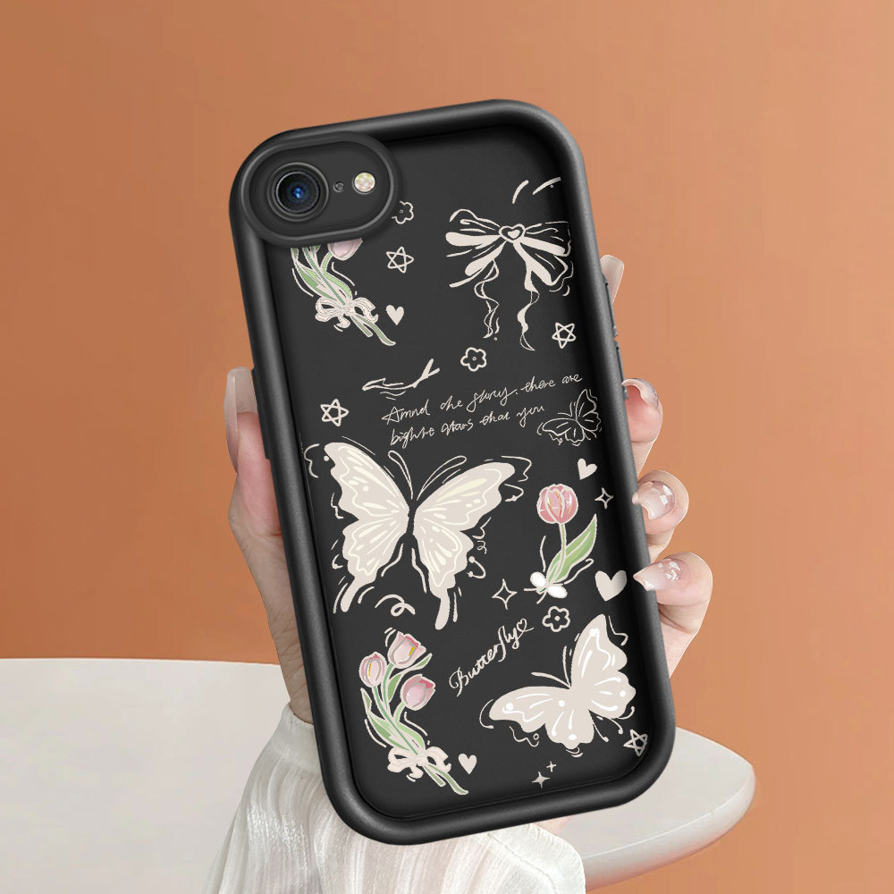 Casing Hp Untuk Compitable With iPhone 7 8 SE 2020 2022 Phone Case Lembut Cassing Kupu Kesing 5482