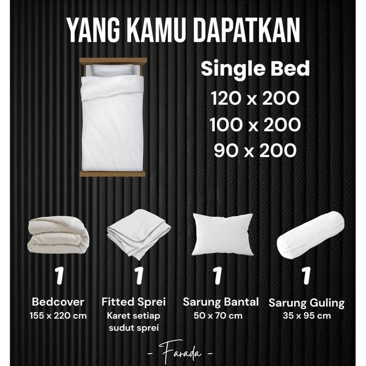 53lg- Bedcover Set Hitam Mix Putih // Bedcover Set Seprei Polos Bolak Balik Aesthetic
