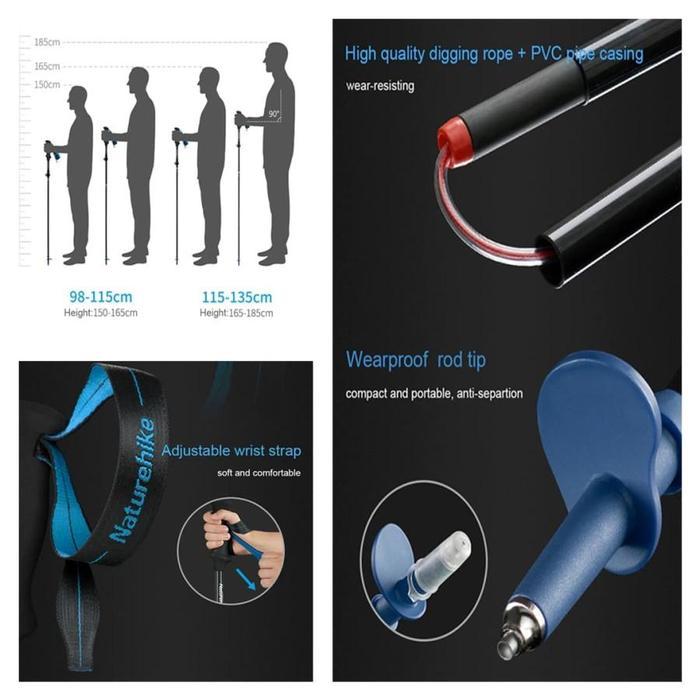 Trekking Pole Carbon St07 Naturehike 5-Node Nh18D010-Z