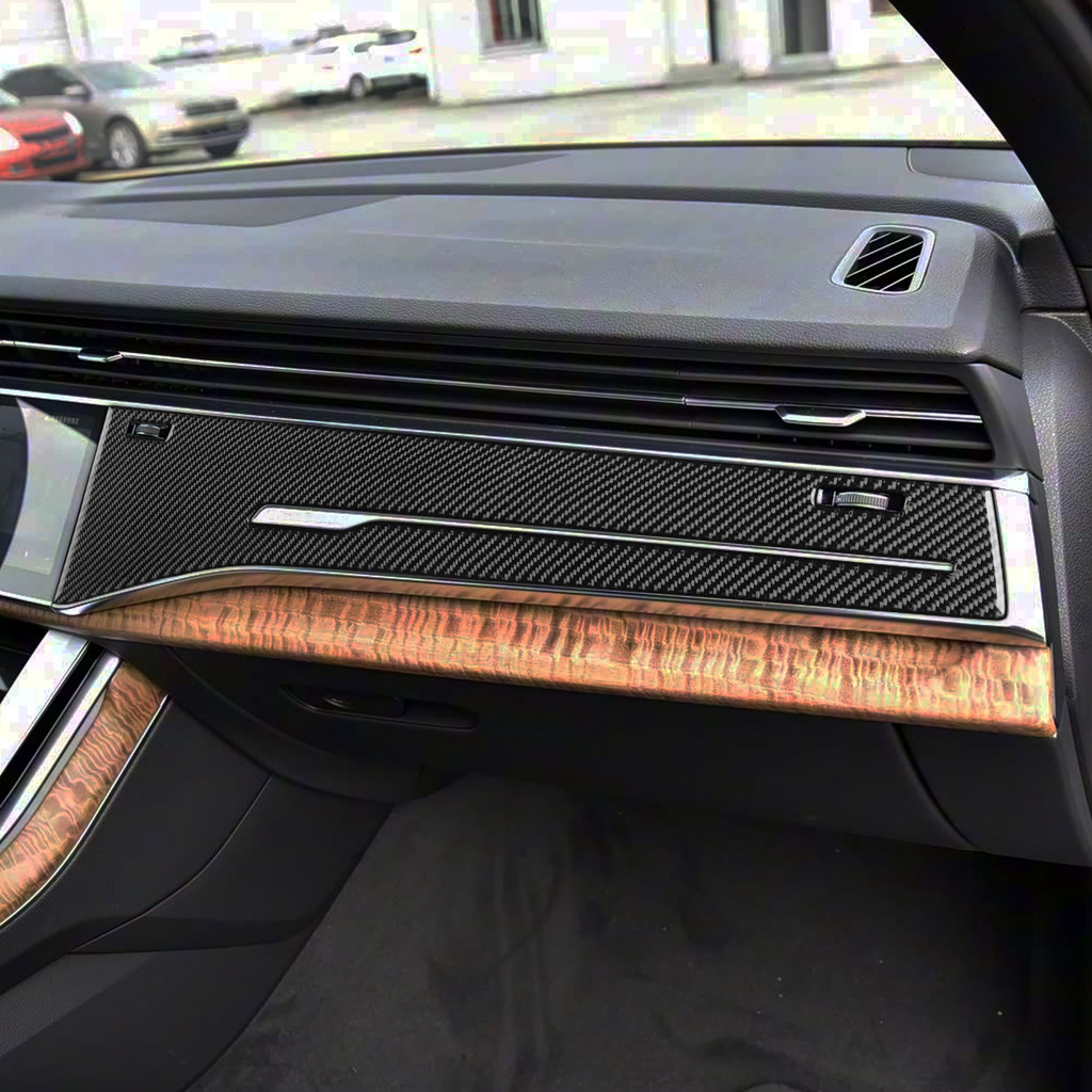 For Audi Q7 SQ7 Q8 SQ8 4M 2020-2025 Real Carbon Fiber Stickers Headlight gearshift storage control