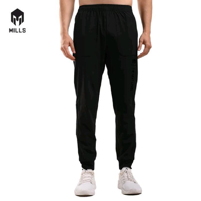 MILLS Celana Panjang Training Running Pria TYSON Long Pants 2.0 41002 - Black, XXXL