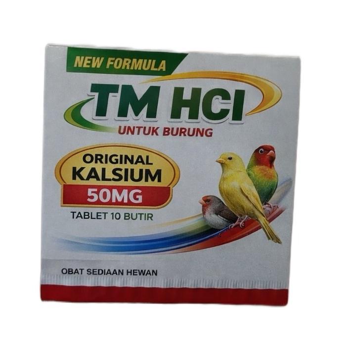 ORIGINAL TM HCI New Formula Original Kalsium 50mg Tablet untuk Burung Kicau Kandungan 50mg Kualitas
