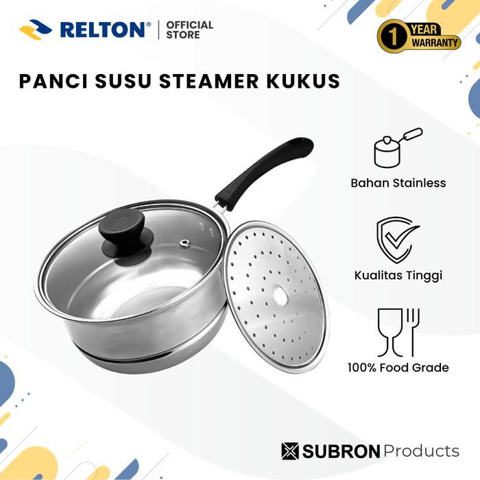 Oxone Home - Panci Susu Milk Pot Steamer Kukus 18Cm 20Cm Stainless Kukusan Makanan Masakan Untuk