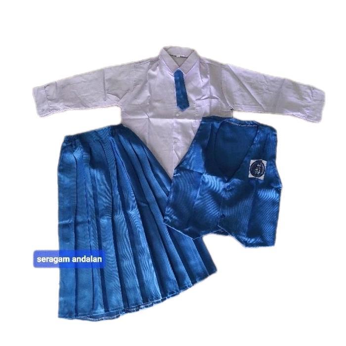 Seragam Tk biru putih panjang